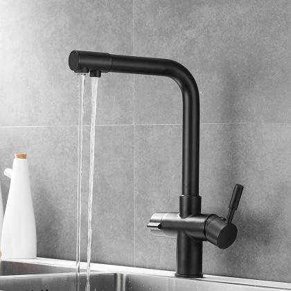 Gooseneck black kitchen sink faucets